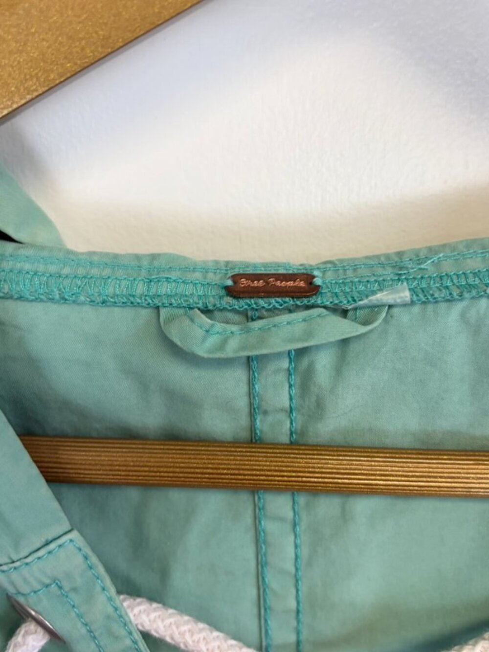 Free People Teal Poplin Pullover Jacket - Picture 6 of 10